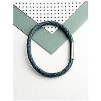 Treat Republic Personalised Men'S Capsule Tube Woven Bracelet In Aegean Blue