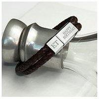 Treat Republic Personalised Men'S Dual Leather Woven Bracelet In Umber