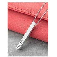 Treat Republic Personalised Matt Vertical Bar Necklace