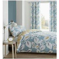 Catherine Lansfield Inga Leaf Duvet Cover Set - Teal