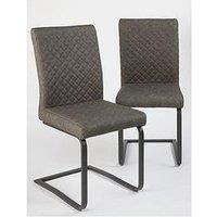 Very Home Pair Of Ohio Faux Leather Dining Chairs