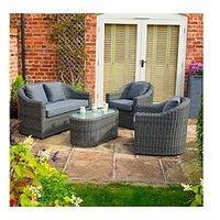 Rowlinson Bunbury Sofa Set Grey Weave