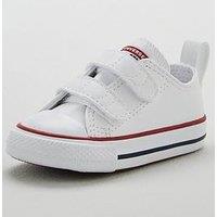 Converse Infant Unisex Easy-On Velcro Leather Ox Trainers - White
