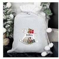 Personalised Grey Rocking Horse Christmas Sack