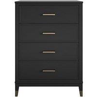 Cosmoliving By Cosmopolitan Westerleigh 4 Drawer Chest - Black/Gold