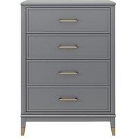 Cosmoliving By Cosmopolitan Westerleigh 4 Drawer Chest - Graphite Grey