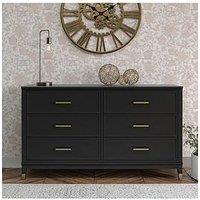 Cosmoliving By Cosmopolitan Westerleigh 6 Drawer Chest - Black/Gold