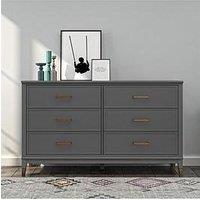 Cosmoliving By Cosmopolitan Westerleigh 6 Drawer Chest - Graphite Grey