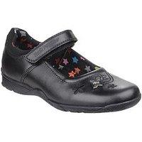 Hush Puppies CLARE JNR Girls Leather Touch Close Mary Jane School Shoes Black