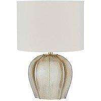Very Home Reign Herringbone Glass Table Lamp In Champagne
