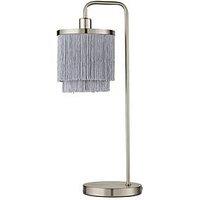 Very Home Tulsa Fringe Table Lamp &Ndash; Satin Grey Nickel