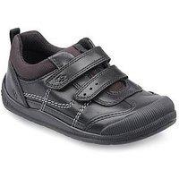 Start-Rite Boys Tickle Leather Riptape Durable First School Shoes - Black