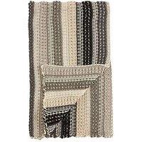 Cascade Home Ombre Stripe Knitted Throw - Grey