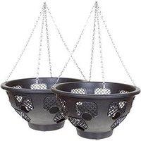 You Garden Pair Of 15" Large Easy Fill Hanging Baskets