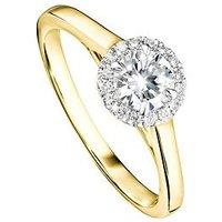 Created Brilliance Ida Created Brilliance 9Ct Yellow Gold 0.50Ct Lab Grown Diamond Round Halo Ring