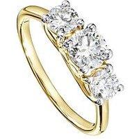 Created Brilliance Audrey Created Brilliance 9Ct Yellow Gold 1Ct Lab Grown Diamond Three Stone Ring
