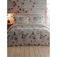 Silentnight Christmas Moose Cosy Fleece Duvet Cover Set