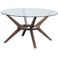 Julian Bowen Chelsea Large 140 Cm Round Glass Top Dining Table