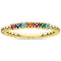 Thomas Sabo Gold Plated Sterling Silver And Multi Cubic Zirconia Stacking Ring