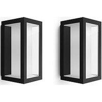 Philips Hue Hue Impress Slim White & Colour Ambiance Led Smart Outdoor Wall Light Double Pack