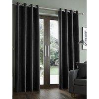 Catherine Lansfield Faux Suede Eyelet Lined Curtains