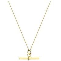 The Love Collection 9Ct Yellow Gold Round T-Bar Pendant