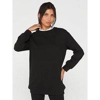 Everyday The Essential Longline Crew Neck Sweat - Black