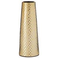 Tall Hammered Gold Vase