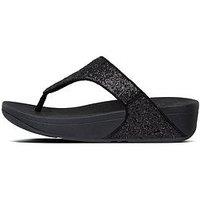 Fitflop Lulu Glitter Toe Thong Flip Flop - Black