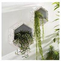 Very Home Set Of 2 Terrazzo Wall Planters