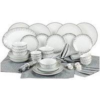 Waterside 50-Piece Silver Sparkle Dinner Set