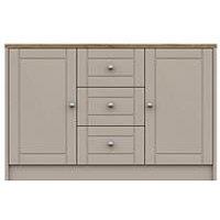 One Call Alderley Large Ready Assembled Sideboard - Rustic Oak/Taupe