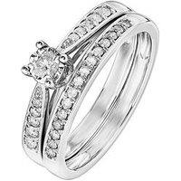 Love Diamond 9Ct White Gold 30 Point Diamond Bridal Set