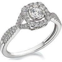 Love Diamond 9Ct White Gold 45 Point Diamond Halo Ring