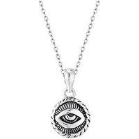 The Love Collection Sterling Silver Evil Eye Pendant Necklace