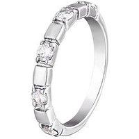 The Love Collection Sterling Silver Five Stone Cubic Zirconia Band Ring