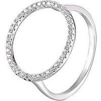 The Love Collection Sterling Silver Open Circle Cubic Zirconia Ring