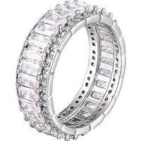 The Love Silver Collection Sterling Sliver Cubic Zirconia Baguette Stone Eternity Ring