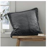 Catherine Lansfield Velvet & Faux Fur Cushion