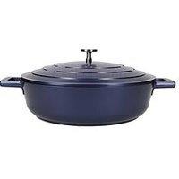 Masterclass Lightweight Cast Aluminium Shallow 4 Litre Casserole Dish - Metallic Blue