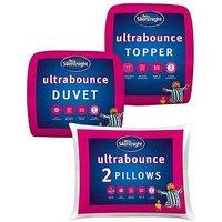 Silentnight Ultrabounce 13.5 Tog Duvet, Pillow Pair And Mattress Topper Bedding Bundle - Natural