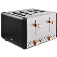 Tower Cavaletto 4-Slice Toaster - Black & Rose Gold