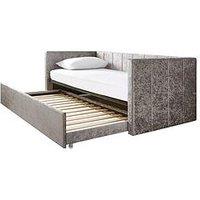 Very Home Connie Crushed Velvet Day Bed With Low Level Trundle And Mattress Options (Buy And Save!)- Fsc Certified - Bed Frame With Airsprung Luxury Mattress