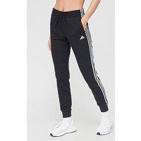 Adidas Sportswear Essentials 3-Stripes French Terry Cuffed Joggers - Black/White