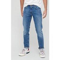 Tommy Hilfiger Straight Fit Denton Stretch Boston Indigo Jeans - Mid Wash