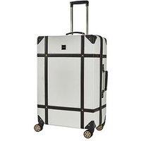 Rock Luggage Vintage Large 8-Wheel Suitcase - Cream