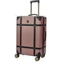 Rock Luggage Vintage Medium 8-Wheel Suitcase - Rose Pink