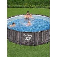 Bestway 14Ft Steel Pro Max Frame Stone Pool, Filter Pump With Ladder