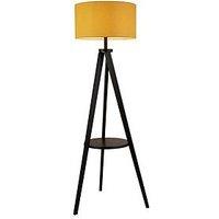 Very Home Wooden Floor Lamp With Shelving