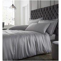 Catherine Lansfield Silky Soft Satin Duvet Cover Set - Silver Grey